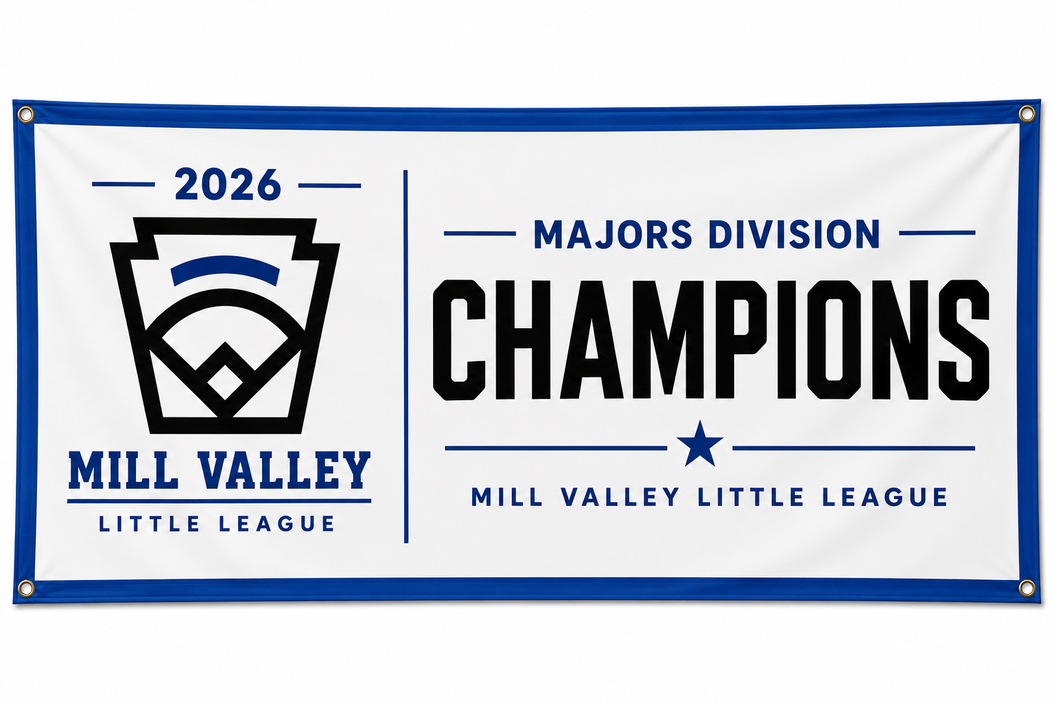 2026 Mill Valley Little League Majors District 3 champions banner